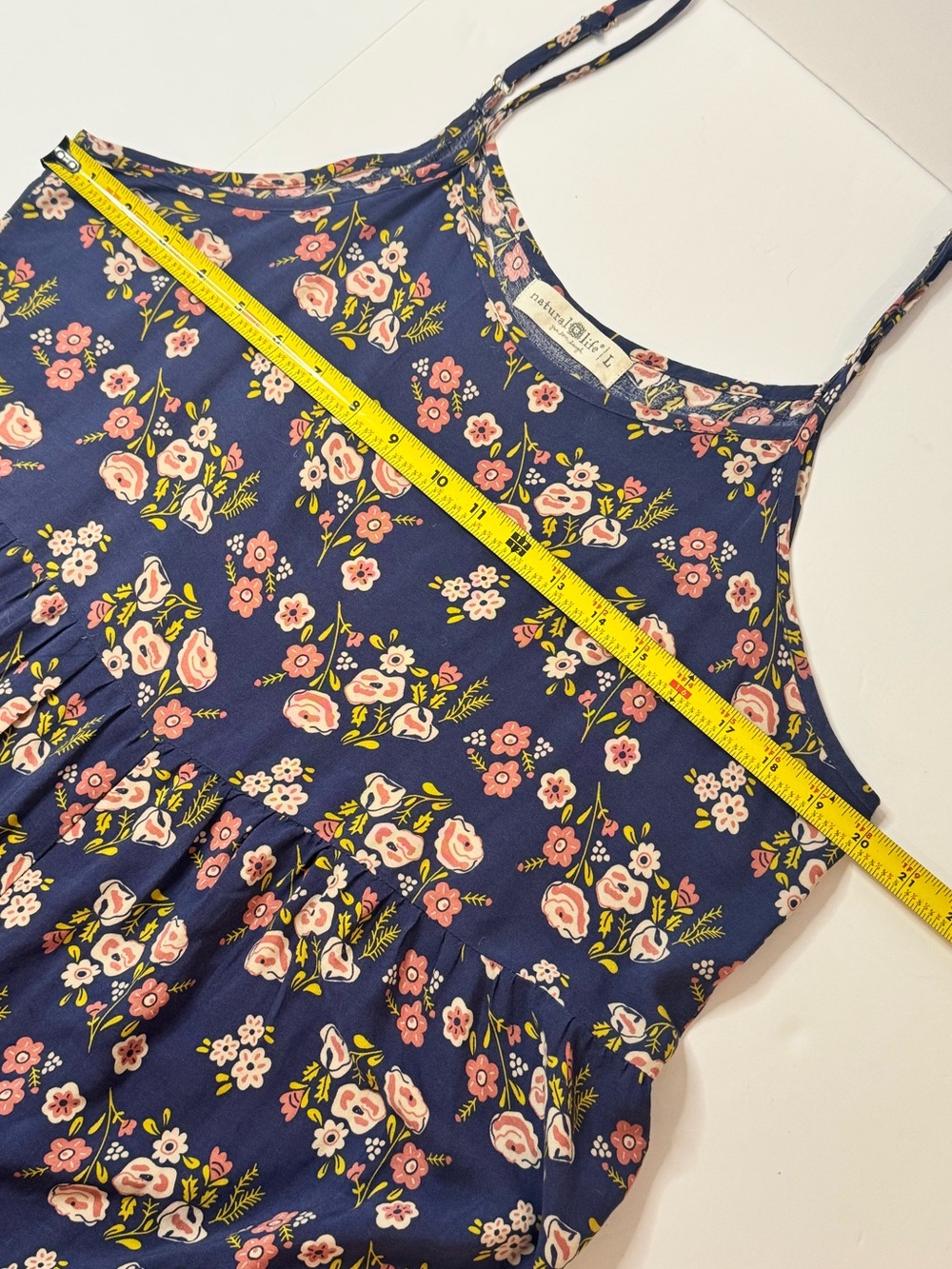Natural Life "Zoe" Wide-Leg Jumpsuit in Slate Blue Floral Blooms - Picture 9 of 16